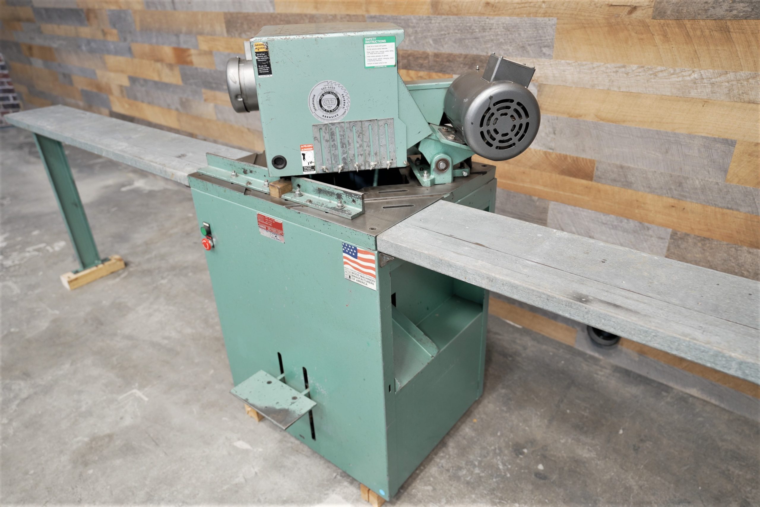 CTD D45 Double Miter Saw W/Infeed/Outfeed Tables | 360 Degree Machinery LLC