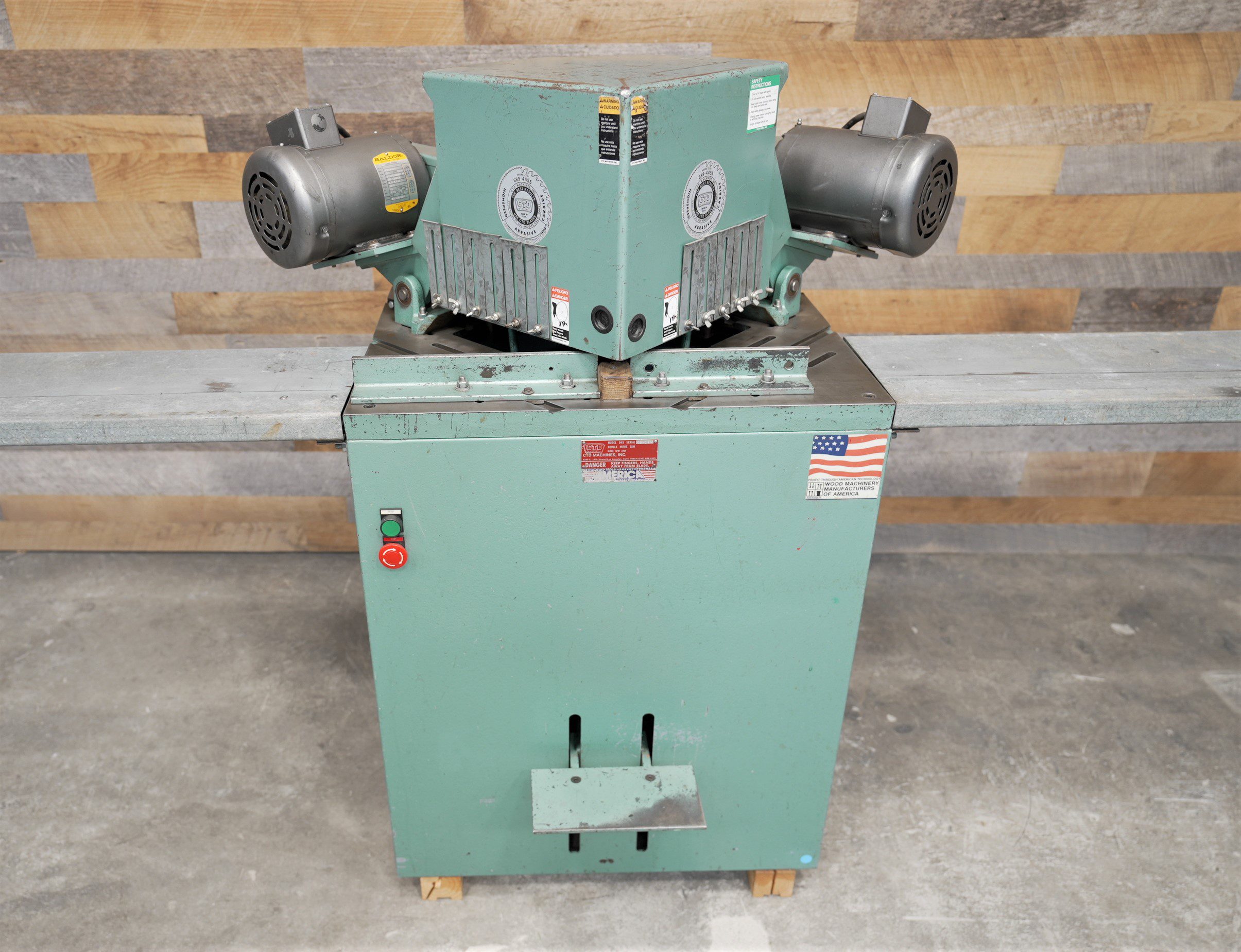 CTD D45 Double Miter Saw W/Infeed/Outfeed Tables | 360 Degree Machinery LLC