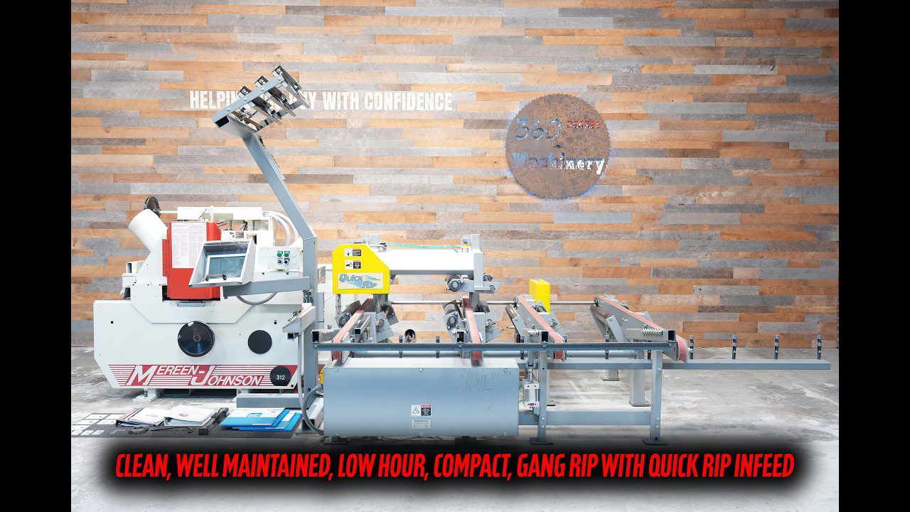 Mereen Johnson 312-DC-SR2 Twin Moving Blade Gang Rip W/Cameron Automation Quick Rip 34H-M1