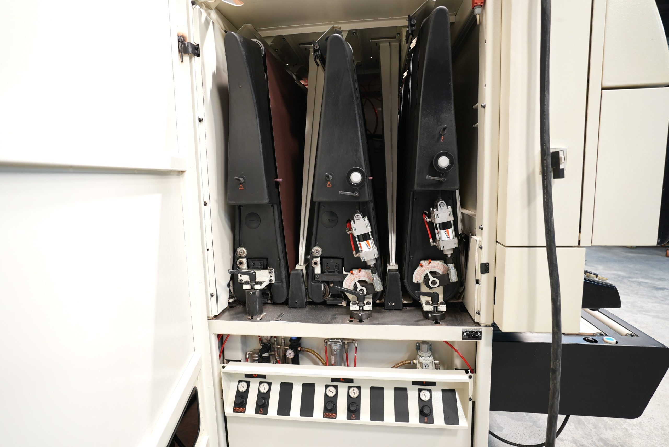 SCM DMC 3Head, Dual Segmented Platen, 53" Wide Belt Sander (TC 1350 RKP) 360 Degree Machinery LLC